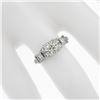 Image 3 : Antique Art Deco Platinum 0.92 ctw European Diamond Buckle Style Sides Ring