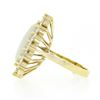 Image 6 : Vintage 14k Gold Oval Cabochon Opal w/ 4.0 ctw Round Diamond Halo Cocktail Ring