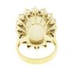 Image 7 : Vintage 14k Gold Oval Cabochon Opal w/ 4.0 ctw Round Diamond Halo Cocktail Ring