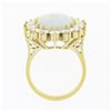 Image 8 : Vintage 14k Gold Oval Cabochon Opal w/ 4.0 ctw Round Diamond Halo Cocktail Ring