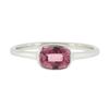 Image 4 : 18k White Gold 0.81 ctw GIA Cushion Padparadscha Sapphire Bezel Solitaire Ring