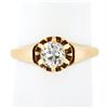 Image 1 : Antique Victorian 18k Gold 0.65 ctw Old Mine Prong Set Diamond Engagement Ring