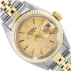 Image 1 : Rolex Ladies Two Tone Champagne Index Fluted Bezel Date Wristwatch With Rolex Bo