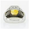 Image 8 : Vintage 18K White Gold 6.95 ctw GIA Orangy Yellow Sapphire & Diamond Cocktail Ri