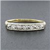 Image 2 : Antique 14k TT Gold 0.30 ctw Old Single Cut Pave Diamond Stack Wedding Band Ring