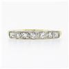 Image 4 : Antique 14k TT Gold 0.30 ctw Old Single Cut Pave Diamond Stack Wedding Band Ring