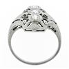 Image 8 : Antique Art Deco 18K White Gold.35 ctw Diamond Domed Etched Filigree Dinner Ring