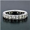 Image 2 : Vintage 14k White Gold 1.57 ctw Eternity Band Ring w/ 20 Old Single Cut Diamonds