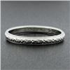 Image 7 : Antique 18K White Gold 2.6mm Engraved Textured Work Eternity Stackable Band Ring
