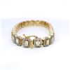 Image 6 : 18KT Yellow Gold 8.91 ctw Emerald Cut & Diamond Tennis Bracelet