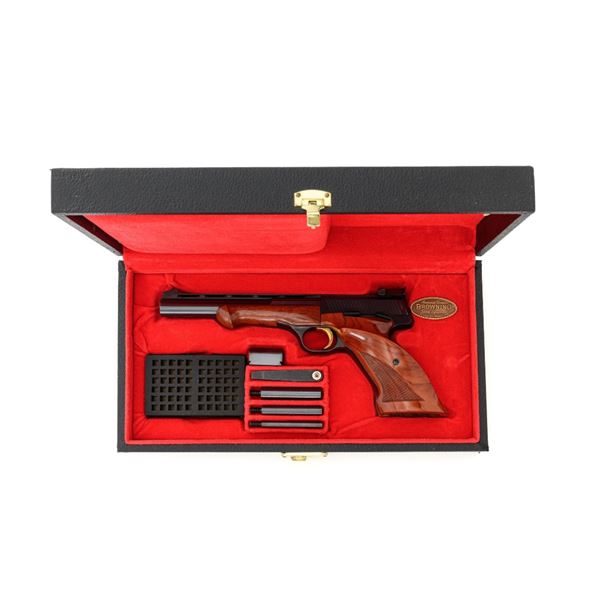 Belgian Browning Medalist Semi-Automatic Target Pistol with Factory Case and Accessories
