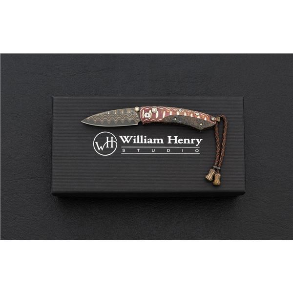 William Henry Model B04-WMMC Pikatti Button Lock Folding Knife