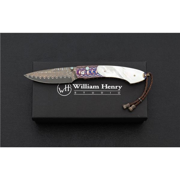 William Henry Model B12-WMPC Spearpoint Button Lock Folding Knife
