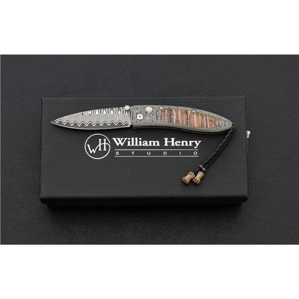 William Henry Model B05-DMTW Monarch Button Lock Folding Knife