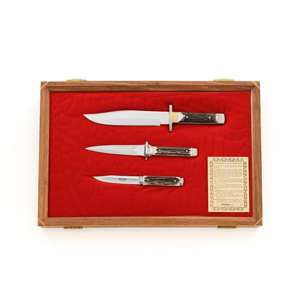 Set of Three (3) Matching Numbered Kershaw Hand Forged Solingen Knives