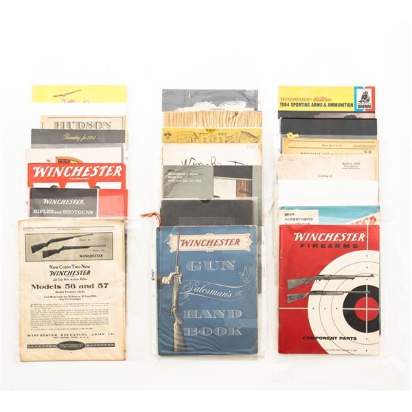 Large Lot of Original Winchester Catalogs, Gun Salesman Handbooks, Ammo Handbooks, and Literature