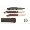 Image 1 : Lot of Three (3) Folding Knives by Kansei Matsuno and Stone River Ceramics