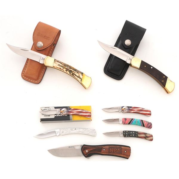 Lot of Eight (8) Buck Folding Knives