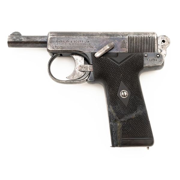 Calcutta India Retailed Webley & Scott Model 1905 Semi-Automatic Pistol
