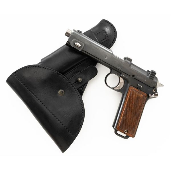 German WWII Police Issued Austrian M1912 Steyr Semi-Automatic Pistol with Holster