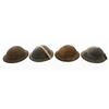 Image 1 : Lot of Three (3) British and One American Steel Military Helmets