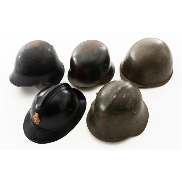 Lot of Five (5) Steel Military Helmets