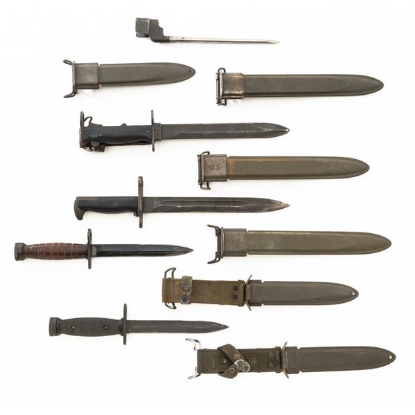 Lot of Five (5) Bayonets and Three (3) Scabbards