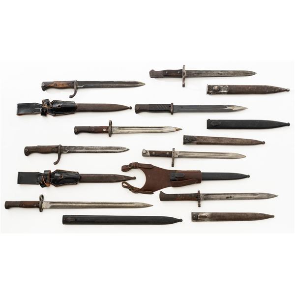 Lot of Eight (8) Bayonets with Scabbards