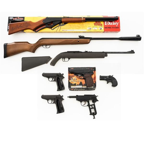 Lot of Three (3) Air Rifles, Four (4) Air Pistols, and Starter Pistol: 1.) Daisy Red Ryder Carbine