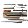 Image 2 : Reproduction Lot of Three (3) Bayonets, Two (2) Knives, and Two (2) Frogs