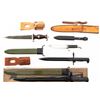 Image 3 : Reproduction Lot of Three (3) Bayonets, Two (2) Knives, and Two (2) Frogs