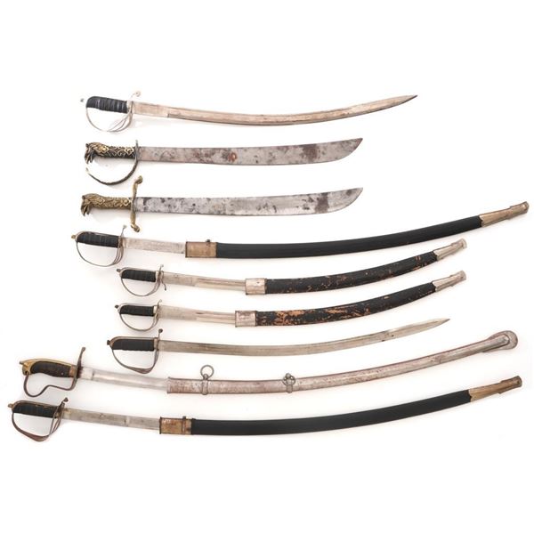Lot of Nine (9) Foreign Swords