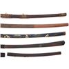 Image 3 : Lot of Five (5) Reproduction Japanese Style Swords and Two (2) Scabbards