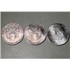 Image 2 : Lot of 3 - 1993 $1 American 1oz, 0.999 Pure Silver Eagle Rounds.