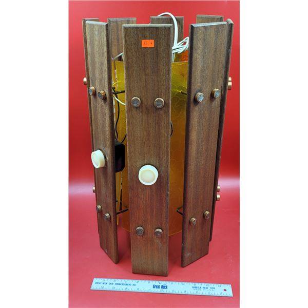 MCM Wooden Hanging Swag Lamp