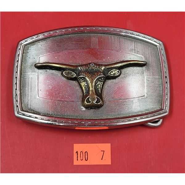 Metal Longhorn Steer Belt Buckle