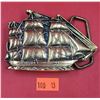Image 1 : Solid Brass Baron Ship Belt Buckle