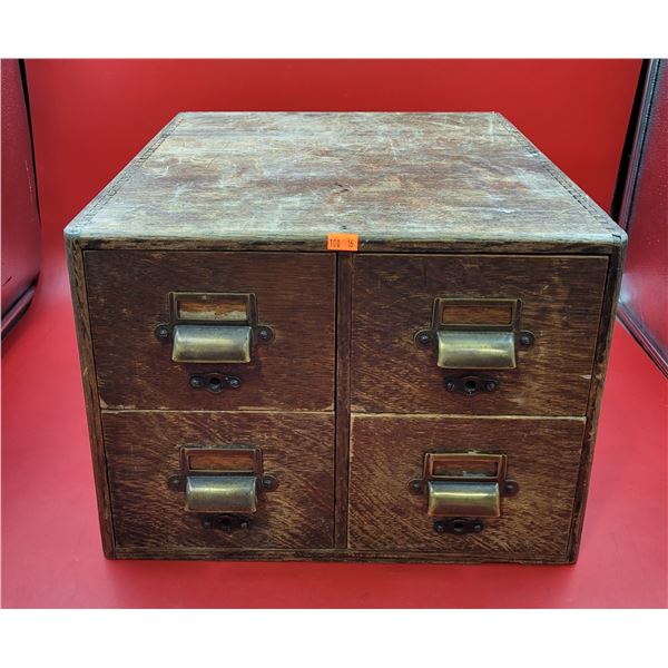 Antique Oak Index Cabinet