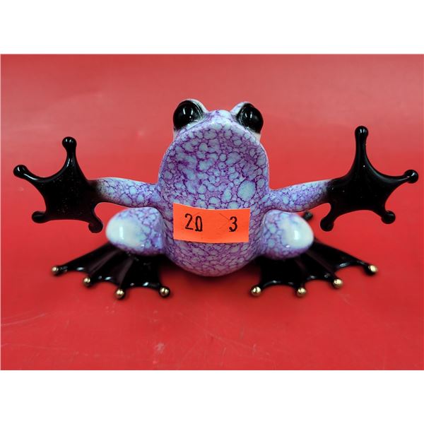 Numbered Bronze w/ Speckled Patina "Hug" Frog Sculpture by Tim Cotterill