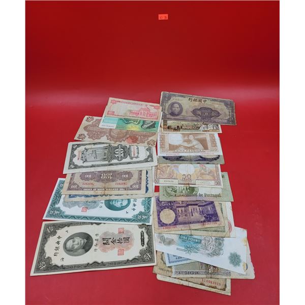 Assorted Worldwide Paper Money (Jamaica, China, Portugal, etc.)