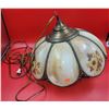 Image 1 : VTG Floral Slag Glass Hanging Lamp