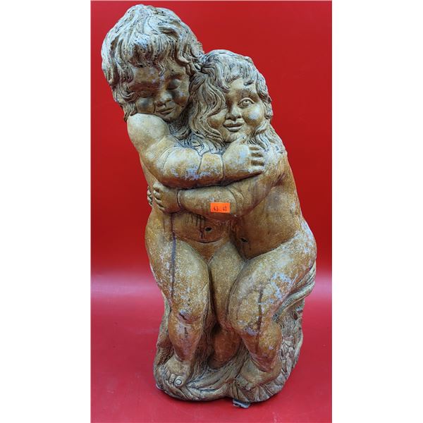 Hugging Children Concrete Sculpture