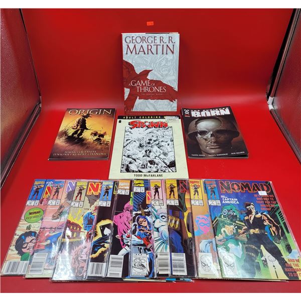 Comic & Graphic Novel Lot w/ Game of Thrones, The Punisher, Nomad Marvel Comics, & More