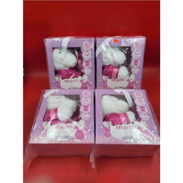 4 Unicorn Sleepover Squad Stuffed Animal Toy Sets