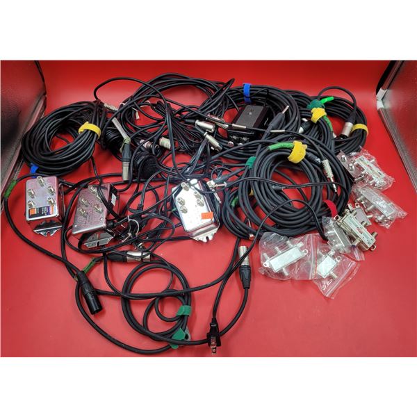 Lot of Electronic Accessories w/ 4-Output VHF/FM Amplifier, 2-Way Splitter, Microphone, & More
