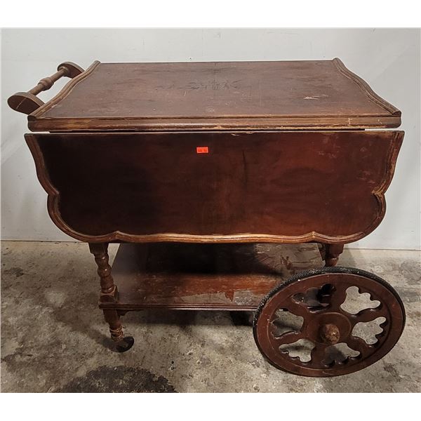 Antique Drop-Leaf Tea Cart