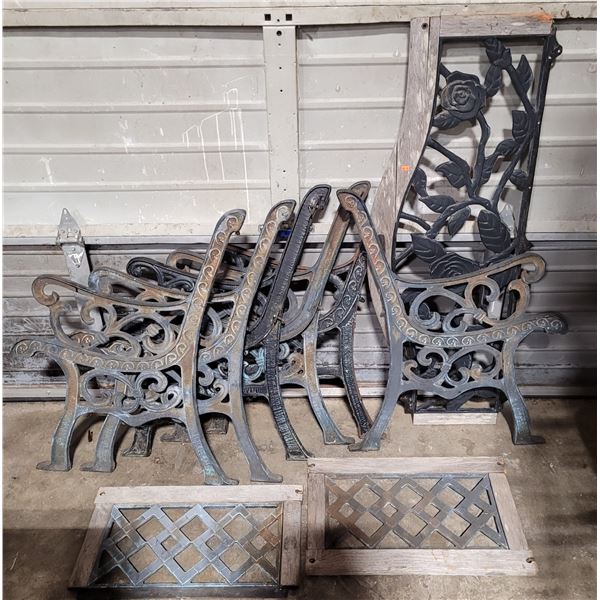VTG Cast Iron Bench Sides & Pieces