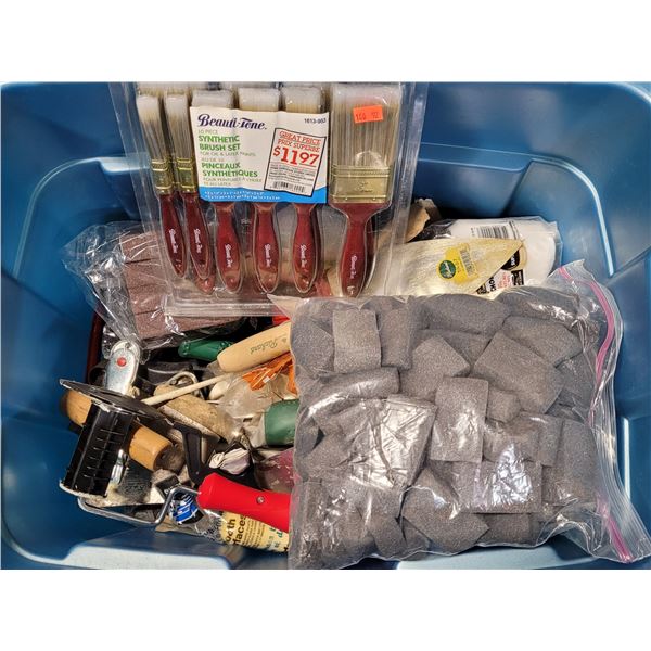 Painting Lot w/ Paintbrushes, Sponges, & More