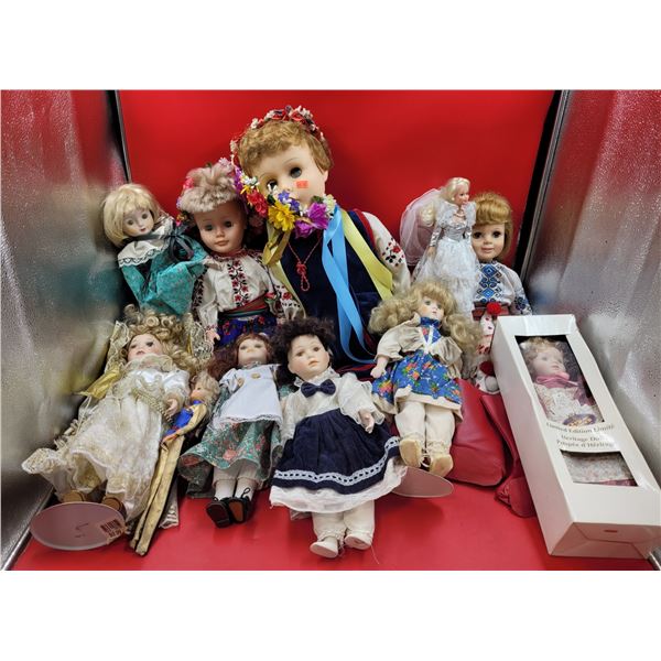 Assorted Doll Lot w/ Ukrainian Bride Doll, Limited Edition Heritage Doll, & More