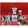 Image 1 : VTG Ceramic Lot w/ Coffee Grinder, Disney Figurines, Goebel Rabbit Figurine, & More